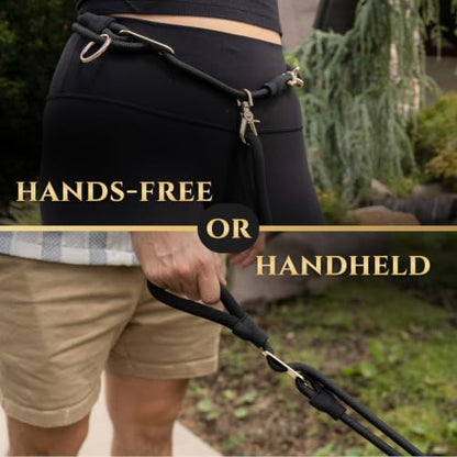 Hands-Free No-Pull Dog Leash | Durable Adjustable Training Lead for Dogs | Calm Command Outdoor Activity Leash for Active Pet Lifestyle Breeds | Ergonomic Handle - Large (60+ lbs) - size: Large
