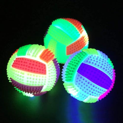 Flashing Football Shape LED Light Sound Bouncy Ball Funny Kids Pet Dog Toy Interactive Dog Toy, Xmas Gifts