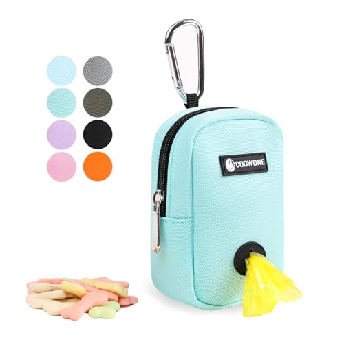Dog Treat Pouch Dog Poop Bag Holder For Leashes, Pets Snack Container With Inner Mesh Bag, Puppy Supplies Perfect For Training And Walking - Hands Free Dog Waste Bag Dispenser -Dog Travel Accessories - color: MintGreen