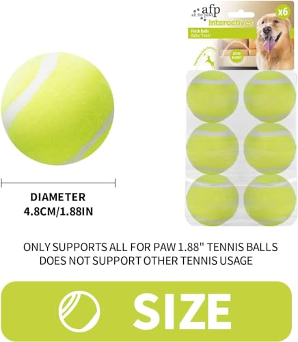 ALL FOR PAWS Automatic Ball Launcher for Dogs Interactive Puppy Pet Ball Indoor Thrower Fetch Machine, 3 Balls Included (2 inch) + Six Tennis Balls Bundle