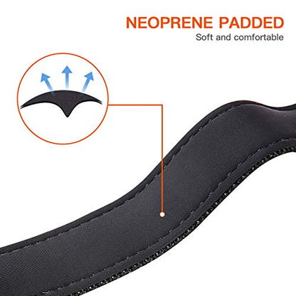 HEELE Dog Collar, Reflective Dog Collar, Soft Neoprene Padded Breathable Nylon Pet Collar Adjustable for Small Dogs, Black, S(10.23-14.96") - color: Black, size: Small (10.23-14.96")
