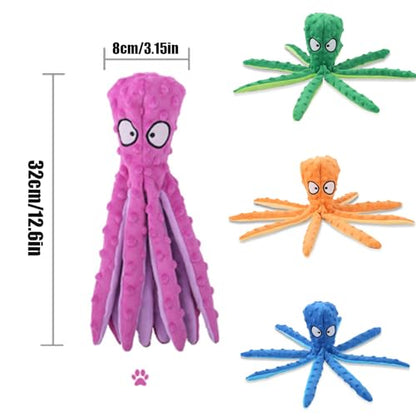 Octopus Dog Toy, Stuffing Free Octopus Dog Toy, Squeaky & Crinkle Plush for Aggressive Chewers Dogs, for Interactive Play, Teething & Anxiety Relief (2PCSF) - color: 2PCSF