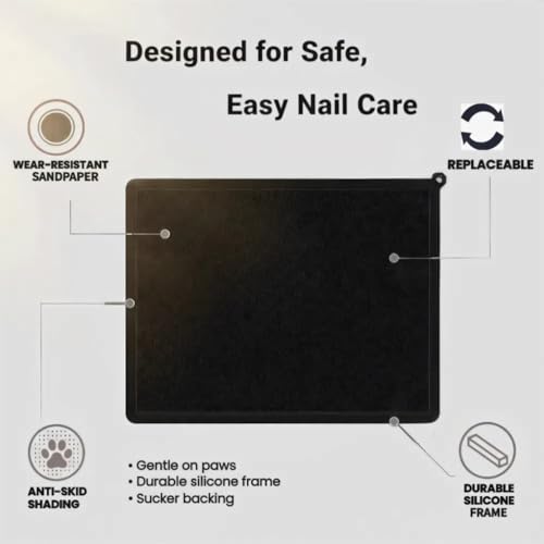 Silicone Pet Nail Care Pad Claw Scratch Board for Dog and Cat File Toy Replaceable Sandpaper to Shorten a Pet Nail