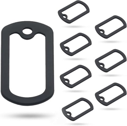 Military Black Dog Tag Silencers 5-Pack, Silicone Noise-Reducing Case, Engraved Dog Tag Holder, Military ID Protector Preventing Noise and Scratches (Black-B)