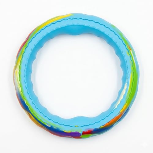 Premium EVA Foam Dog Ring Toy - Non-Toxic, Soft & Lightweight Flying Disc for Indoor & Outdoor Play, Gentle on Teeth & Gums, High-Visibility Floating Water Toy for Dog Training & Exercise (Blue) - color: Blue