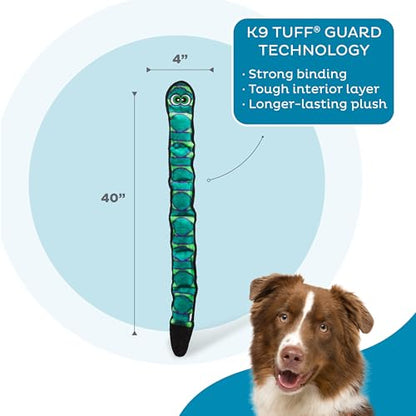 Outward Hound Durablez Snake – Squeaky Plush Dog Toy, No Stuffing for Less Mess, Interactive & Tough, 6 Jumbo Squeakers, Puppies & Dogs, X-Large, 40" - color: Blue Snake, size: X-Large (Pack of 1)