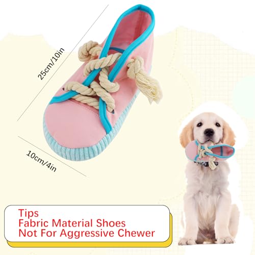 vocheer Dog Chew Toy, Dog Toys to Keep Them Busy Durable Teething Shoe Interactive Squeaky Puppy Toy,Small,Medium Breze, Machine Washable, Pink - color: Pink