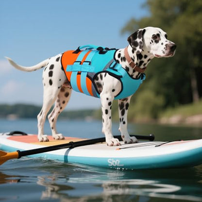 Kuoser Dog Life Jacket with Reflective Strips, High Visibility Dogs Swim Vest with Rescue Handle, Adjustable Dog Life Vest for Swimming, Boating, Pool & Beach, Doggy Lifejacket Small Medium Large Dogs - color: Blue, size: Small (Chest Girth:16.9-21.3'')