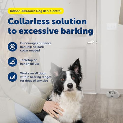 PetSafe Indoor Ultrasonic Dog Bark Control - No Collar Needed - Up to 25 ft Range - Anti-Bark Pet Training System - Automatic with Manual Trainer Button - size: 1 Count (Pack of 1)