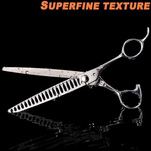 High-end Professional Dog Grooming Thinning Scissors Teeth Cutting Blending Shears Pet Texturizing Shears 7.5 Inch Extremely Very Sharp Stainless Steel Alloy For Cat Other Animals Groomer - size: 7.5inch, style: Thinning Shears