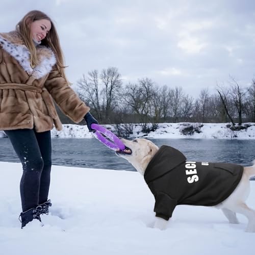 Security Dog Hoodie Warm Cozy Brushed Fleece Interior Clothes Hoodie with Pocket Sweatshirt Dog Sweaters for Medium Dogs(M) - size: Medium