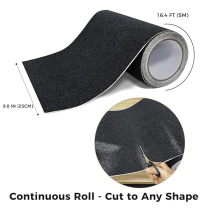 Dog Nail Scratch Board Sandpaper Roll, 80 Grit Heavy Duty Self-Adhesive Door Protector from Dog Scratching, 16.4ft x 9.8in Cut to Size Cat Furniture Scratching Guard, Pet Nail File Replacement Refill