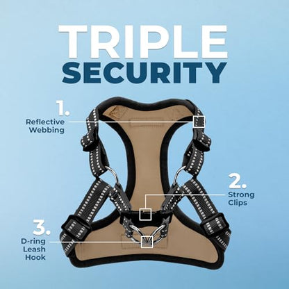 Best Pet Supplies Voyager Adjustable Step-in Flex Breathable Mesh Dog Harness for Small Medium Large Dogs (Army/Black Trim), S - color: Harness (Army/Black Trim), size: S