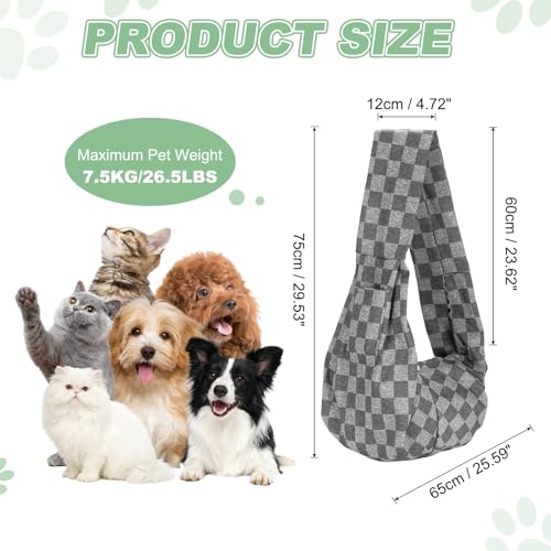 Dog Sling Carrier for Small Dogs and Cats Up to 16.5 Lbs, Breathable Texture with Pocket Pet Cross Body Shoulder Bag, (White Gray, 1 Pcs) Intended for Outdoor Travel/Camp - color: White Gray