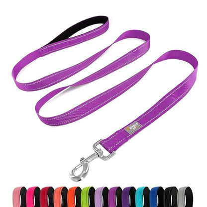Reflective Dog Leash 6 FT Padded Handle Nylon Dogs Leashes for Small Dogs Dark Magenta - color: Refl Magenta, size: Small : 5/8" x 6 FT