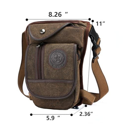 Canvas Drop Leg Bag Outdoor Waist Pack for Men Women Tactical Military Motorcycle Bike Cycling Multi-Pocket Waist Fanny Pouch Travel Hiking Climbing Thigh Bag Pocket - color: Brown