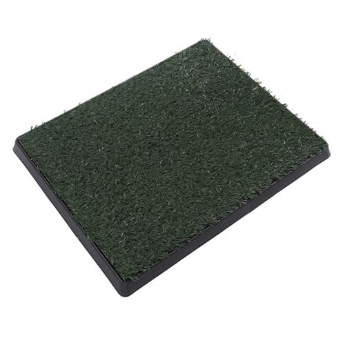 Dog Grass Pee Pads, Reusable Artificial Grass Potty Tray with 3 - Layer Drainage System, Easy to Clean Indoor Puppy Training Mat for Small Dogs, Includes Baffle and Tray (S) - size: S
