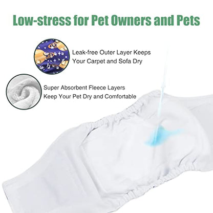 wegreeco Washable Male Dog Diapers (Pack of 3) - Washable Male Dog Belly Wrap (Vast Sky, XS) - color: Vast Sky, size: X-Small (Pack of 3)