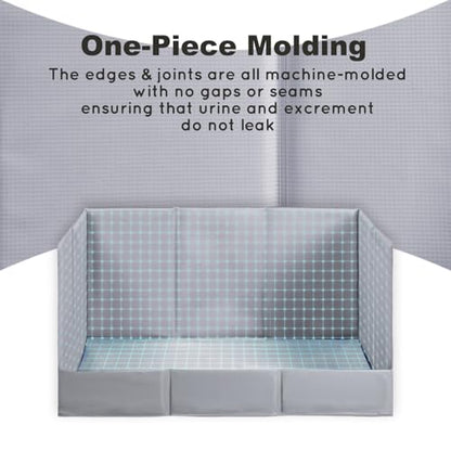 HQ4US 4LEGS Dog Grass Pad with Tray Foldable Dog Litter Box High Walls, Odor Free Artificial Grass for Dogs Potty, Pee Pad Holder, Seamless, No Assembly, Waterproof, Easy Clean, Portable for Travel - size: Large for Dog＜ 28" Length