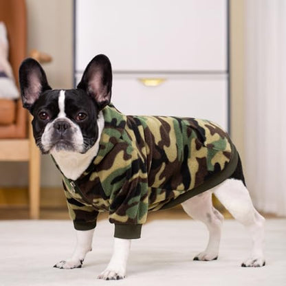 Camo French Bulldog Clothes Dog Hoodie Sweatshirts with Pockets for Small Dogs Puppy Chihuahua Coat Clothing Pet Cat Hoodie Fleece Dog Sweaters Costume - color: Camo, size: S