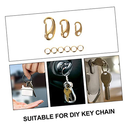 Kisangel 3Pcs Stainless Steel Dog Harness Clip with Rings Durable Pet Id Tag Holders for Cats and Dogs Lightweight and Sturdy Quick Clip Split Load Hooks for Secure