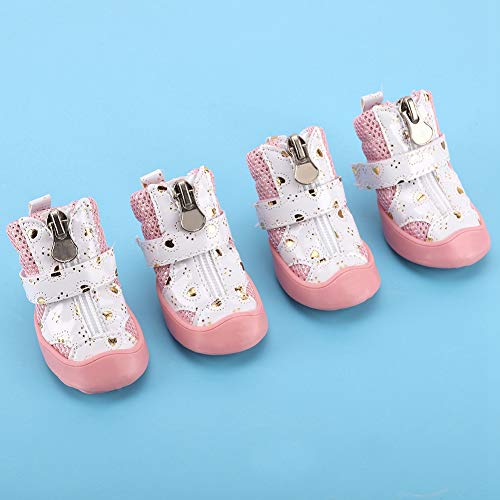 4 Pcs Dog Boots Waterproof Shoes, Breathable Mesh Dog Boots, Non-Slip Puppy Shoes Pets Accessories (#2) - size: 2