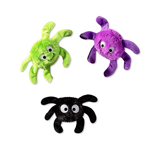 Fringe Studio, Creepy CRAWLY Spiders, Small Plush Dog Toy 3PCS Set, PetShop Collection (289479) - color: Spider