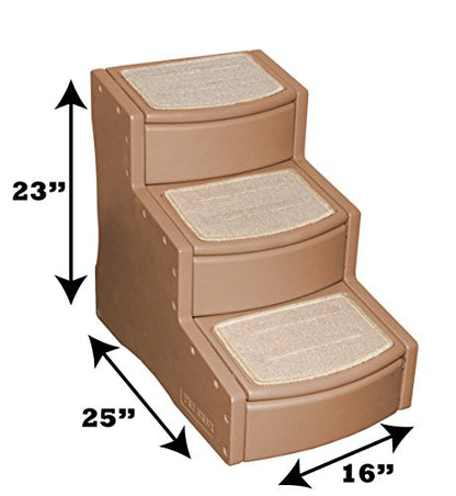 Pet Gear Easy Step III Pet Stairs, 3-step/for cats and dogs up to 150-pounds, Large, Cocoa