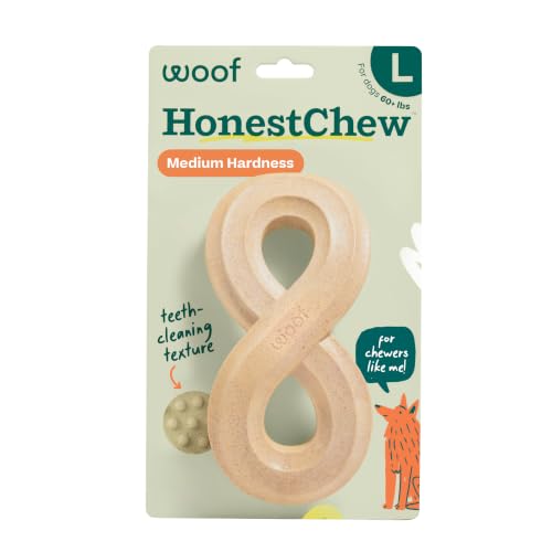WOOF HonestChew Dog Toy Infinity - Durable Dog Chews - Made with Plant-Based Ingredients - Splinter-Resistant - Great for German Shepherds and Pit Bulls - Large - size: Large
