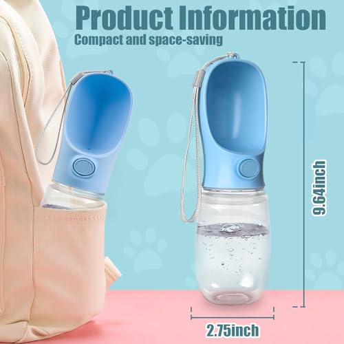 Bestac Pet Travel Water Bottle - Portable Dog&Cat Water Cup, One-Hand Operation, Lightweight & Leak-Proof, BPA-Free, Compatible with Most Gear, Ideal for Walking, Camping & Travel (Blue, 500ml) - size: 500ml