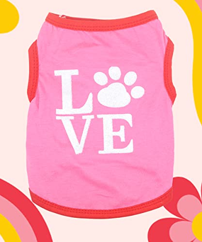 6 Packs of Extra Small Puppy Shirts for Small Dogs - Female Dog Clothes, Small, Pack of 6 - color: Lovely, size: Small (3.3-5.5lb)
