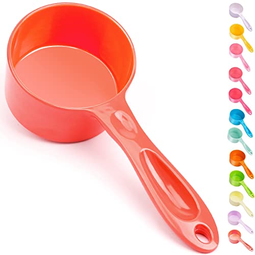Super Design Food Scoop Dog Cat Food Scoop Ice Scoop Flour scoop Candy scoops Dry Measuring Cup Plastic Scoop for Canisters and Freezer 1 Cup Food Grade Melamine TOMATO - color: Tomato 1 Cup