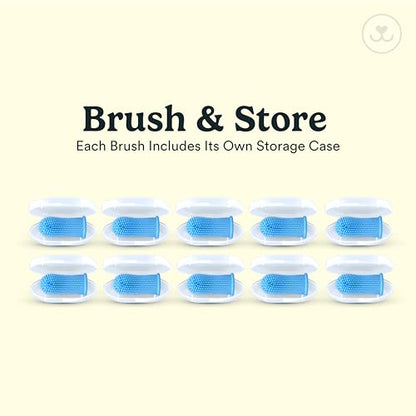 Jasper Dog Toothbrush, 360 Degree Pet Tooth Brushing Kit, Cat Toothbrush, Canine Dental Care & Teeth Cleaning Kit, Pet Finger Tooth Brush, Use with Dog Toothpaste, 10-Pack Blue - color: Blue (10-pack)