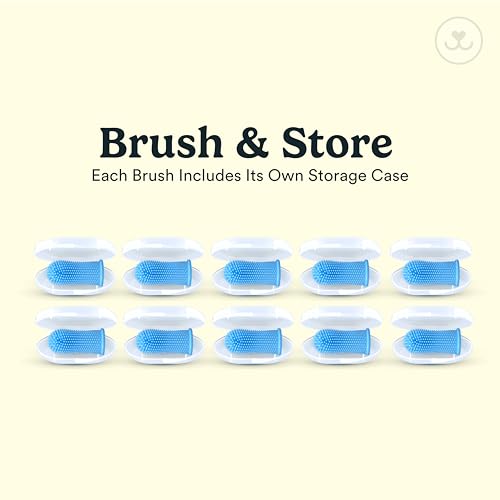 Jasper Dog Toothbrush, 360 Degree Pet Tooth Brushing Kit, Cat Toothbrush, Canine Dental Care & Teeth Cleaning Kit, Pet Finger Tooth Brush, Use with Dog Toothpaste, 10-Pack Blue - color: Blue (10-pack)