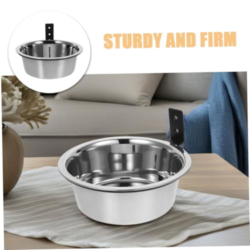 Toyvian 2sets Wall Mounted Elevated Dog Bowl Stainless Steel Feeding Station for Dogs Space-Saving Design Easy to Clean for Crates and Cages