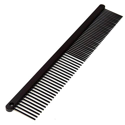 Ryan's Pet Supplies Paw Brothers Greyhound Style Comb for Dogs, Professional Grade Grooming Tool, Remove Knots and Tangles, True Teflon, Fine/Coarse, Ergonomic Handle, 7 inch - style: Fine/Course