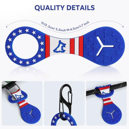 2 Pieces Dog Poop Bag Holder for Leash Waste Bag Carrier (Blue - American Flag) - color: Blue - American Flag