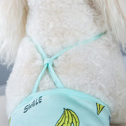 2 Pieces Dog Diaper with Suspender Washable Sanitary Pantie Reusable Puppy Sanitary Pants Cute Pet Underwear Diapers Jumpsuits for Small Female Dogs Girl in Heat Period (S) - size: S(3-4LB)
