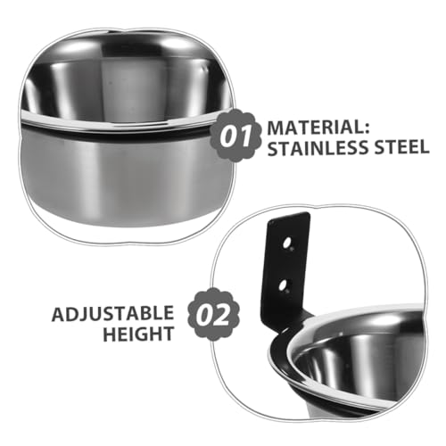 Alasum 2pcs Wall Mounted Dog Bowls Elevated Pet Feeding Station 6-inch Raised Small Dog Food and Water Holder Space-Saving Hanging Bowl for Comfortable Feeding