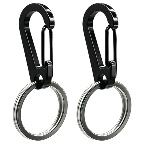 SJANE 2 Pcs Dog Tag Clips, Quick Clips for Pet Collar, Stainless Steel ID Tag Holder, Sturdy and Durable for Dog Cat Collar (Black S) - size: Small