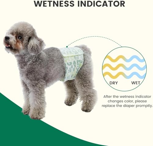Gardner Pet Male Dog Diapers Disposable 50 Ct, Male Dog Wraps with Wetness Indicator & Flashdry Gel Technology, Dog Diapers Male for Puppy Training, Marking, Incontinence, Travel - Small - size: S-50ct (11-17" Waist)