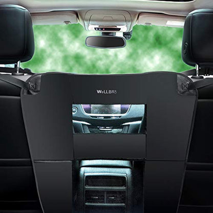Dog Car Backseat Barrier, Padded and Durable Nylon Net Pet Barrier, Vehicle Travel Dog Fence with 2 Mesh Windows, for Safe Driving, Easy to Install and Adjust for All Cars