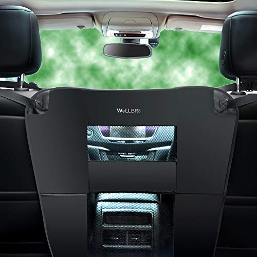 Dog Car Backseat Barrier, Padded and Durable Nylon Net Pet Barrier, Vehicle Travel Dog Fence with 2 Mesh Windows, for Safe Driving, Easy to Install and Adjust for All Cars