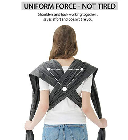 Baby Wraps Carrier, Jeroray Baby Carrier,Hands Free Infant Carrier, Lightweight,Breathable,Softness,Heather Grey - color: Heather Grey