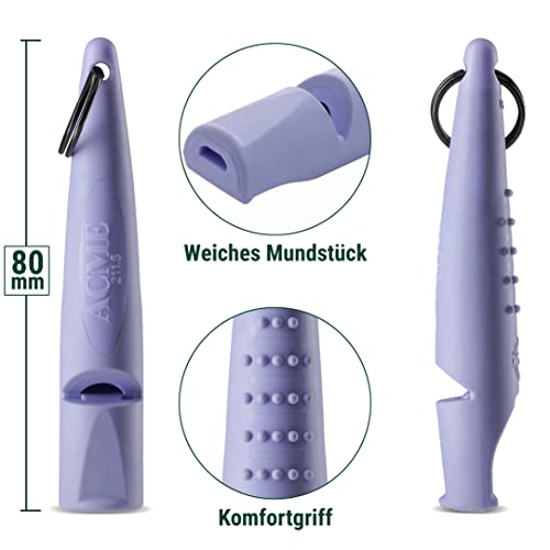 ACME Alpha 211.5 Professional Dog Training Whistle with Enhanced Ergonomic Grip. BPA-Free Plastic. 110 dBA. Long Range. Standardized Frequency. Weatherproof. Made in the UK (Violet Purple) - color: Violet Purple