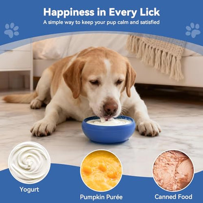 CNMSGM Slow Feeder Dog Bowl, BPA-Free Silicone Lick Mat for Small and Medium Dogs, Non-Slip & Dishwasher Safe(Blue-Large) - color: Blue, size: Large