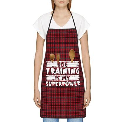 Dog Training is My Superpower Apron for cooking with Pockets Women Men Kitchen Chef Funny Aprons