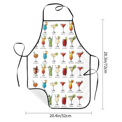 Women Men Bib Aprons Chef Cooking Apron With Pockets For Kitchen Grilling Bbq Painting Gardening - color: Cocktails