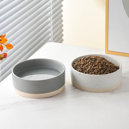 Oslo Ceramic Dog Bowl - 6'' Dog Food Water Bowl for Medium and Large Dogs, Heavy Duty Non-Slip Dog Dish, Modern Scandi-Style Stoneware Pet Feeder Bowl, Dishwasher Safe (30Oz, White) - size: 6 inch