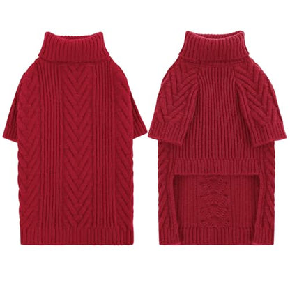 Large Dog Sweaters, Pet Sweaters for Large Dogs, Pets Sweatshirt Apparel Turtleneck Pullover Winter Pitbull, Samoyed (Red, L) - color: Red1, size: Large